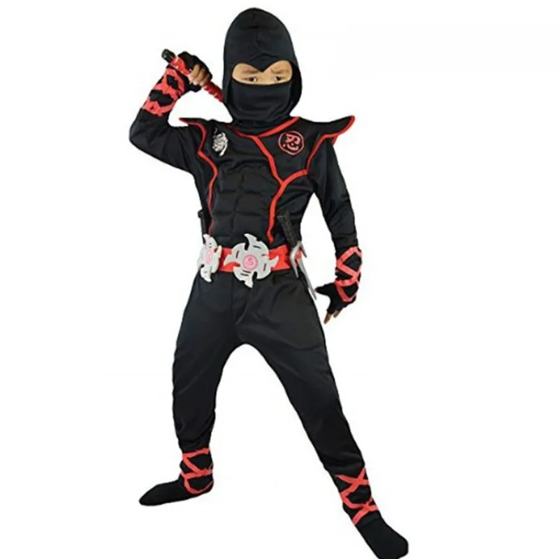 

Kids Japanese Ninja Cosplay Anime Costume Halloween Deluxe Warrior Party Costumes Jumpsuits Mask Armas for Boy 4-12 Years Old