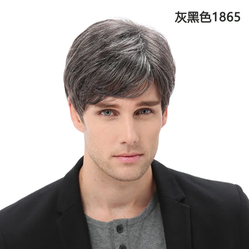 

Blonde Wig Man Straight Synthetic Wigs for Men Male Guy Layered Wavy Halloween Cosplay Costume Anime Party for Dad Hair Black