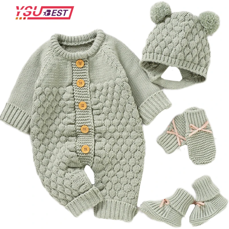 Newborn Baby Romper Shoes Gloves Set Knit Girl Boy Jumpsuit Boot Mitten Solid Toddler Infant Long Sleeve Clothing 4PC Fall 3-24M
Newborn Baby Romper Shoes Gloves Set Knit Girl Boy Jumpsuit Boot Mitten Solid Toddler Infant Long Sleeve Clothing 4PC Fall 3-24M
