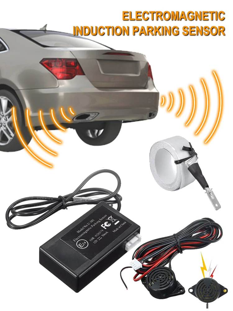 

12V Car Electromagnetic Parking Sensor Kit Universal Buzzer Reverse Backup alarm Assistance Radar Sound Indicator Probe System