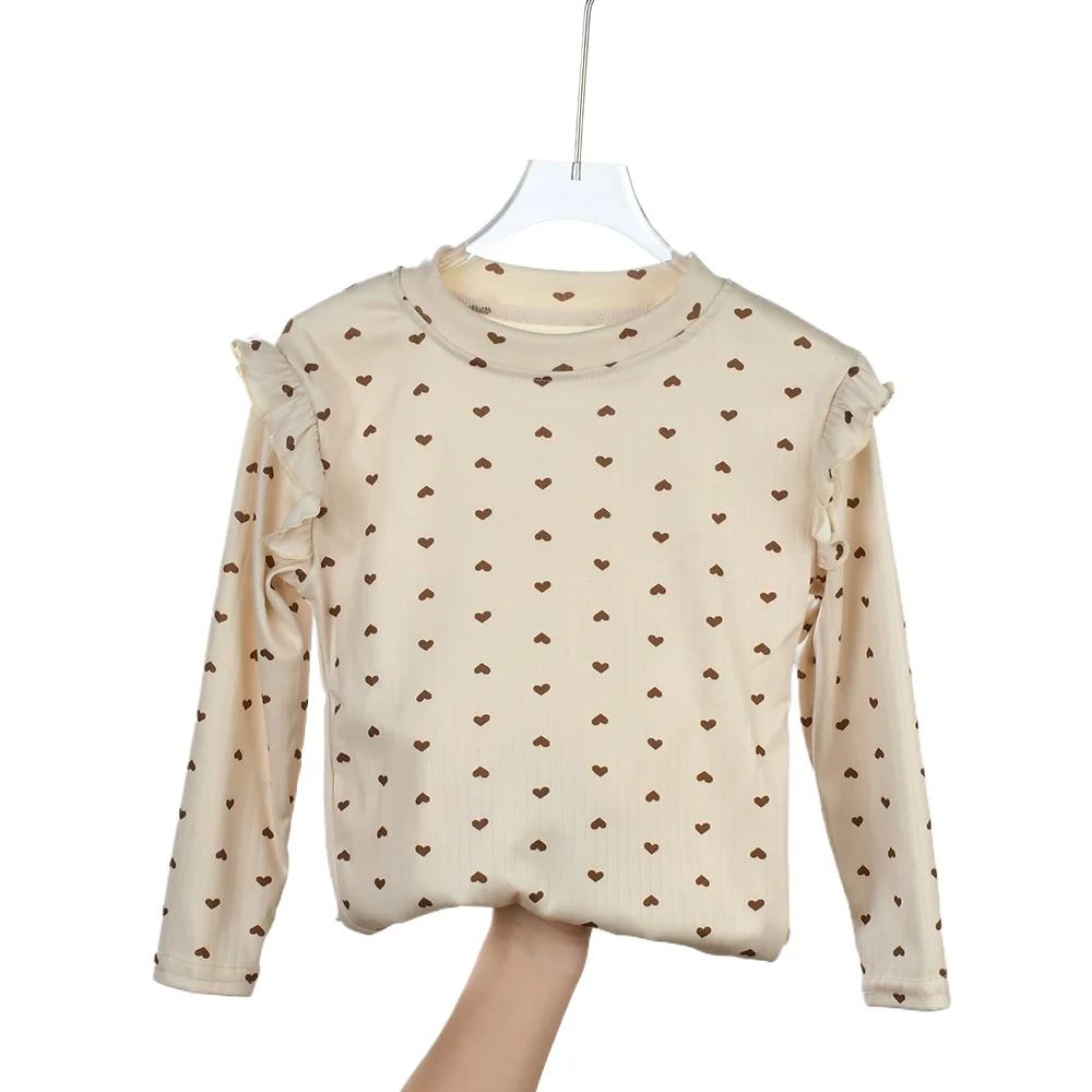 ربيع الخريف الفتيات كشكش طوق الأزهار قميص مطبوع الأطفال الصلبة مضلع قاع قميص طفل رضيع عادية القطن تيز الملابس ربيع الخريف الفتيات كشكش طوق الأزهار قميص مطبوع الأطفال الصلبة مضلع قاع قميص طفل رضيع عادية القطن تيز الملابس