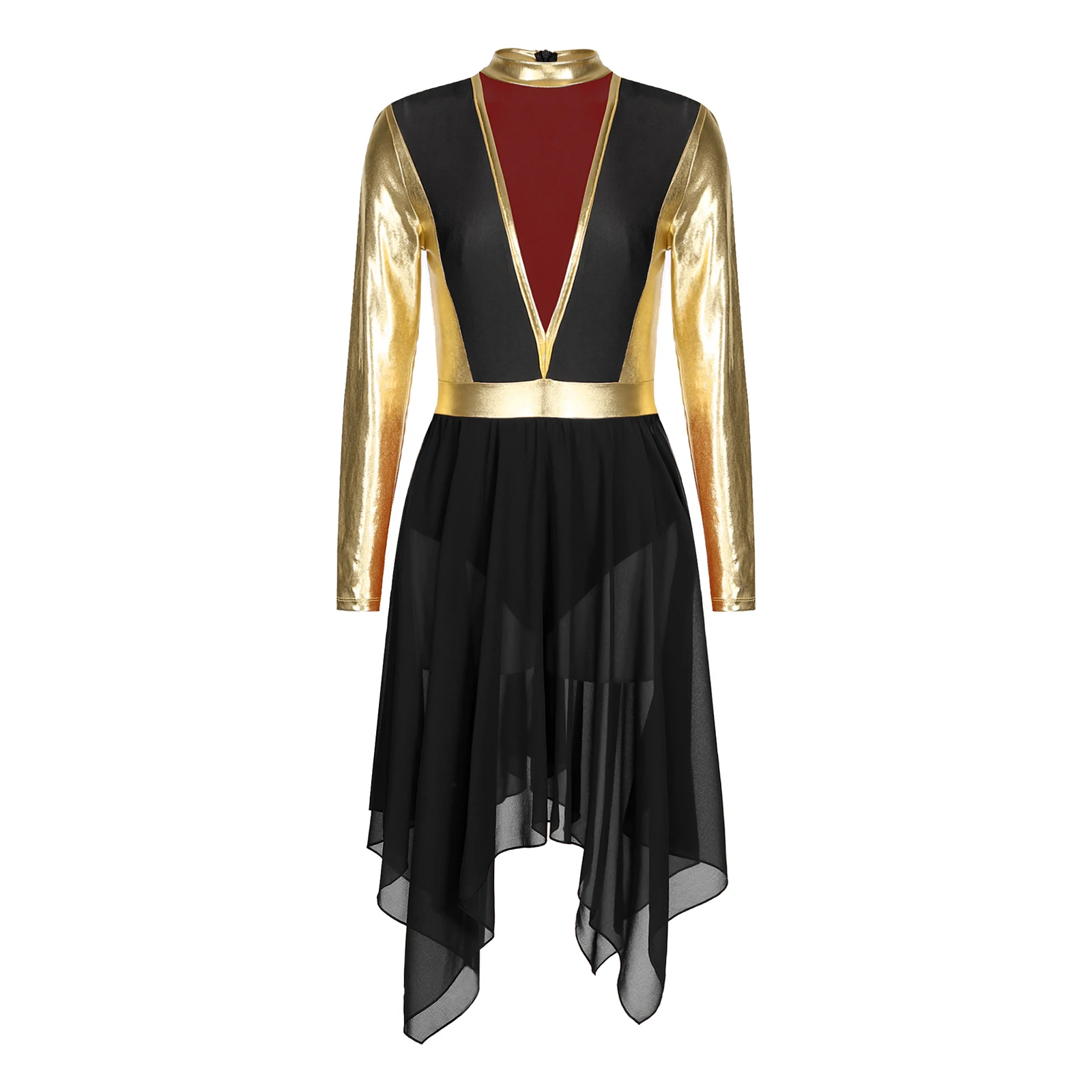 Womens Ballet Lyrical Dance Performance Costume Ballroom Waltz Liturgical Praise Dance Dress Long Sleeve Church Party Dresses
Womens Ballet Lyrical Dance Performance Costume Ballroom Waltz Liturgical Praise Dance Dress Long Sleeve Church Party Dresses