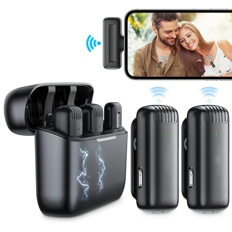Wireless Lavalier Microphone Lapel Mini Mic Portable Noise Reduction Short Video Recording For iPhone Type C With Charging Box
Wireless Lavalier Microphone Lapel Mini Mic Portable Noise Reduction Short Video Recording For iPhone Type C With Charging Box