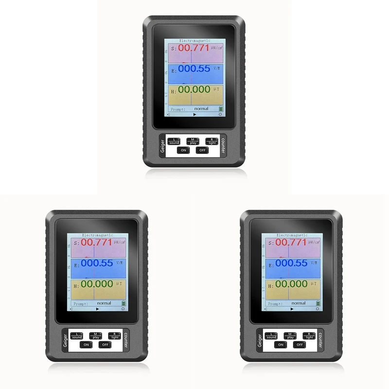 

3X XR2 BR-9A Handheld Electromagnetic Radiation Detector High Precision Electromagnetic Radiation EMF Meter Tester Black