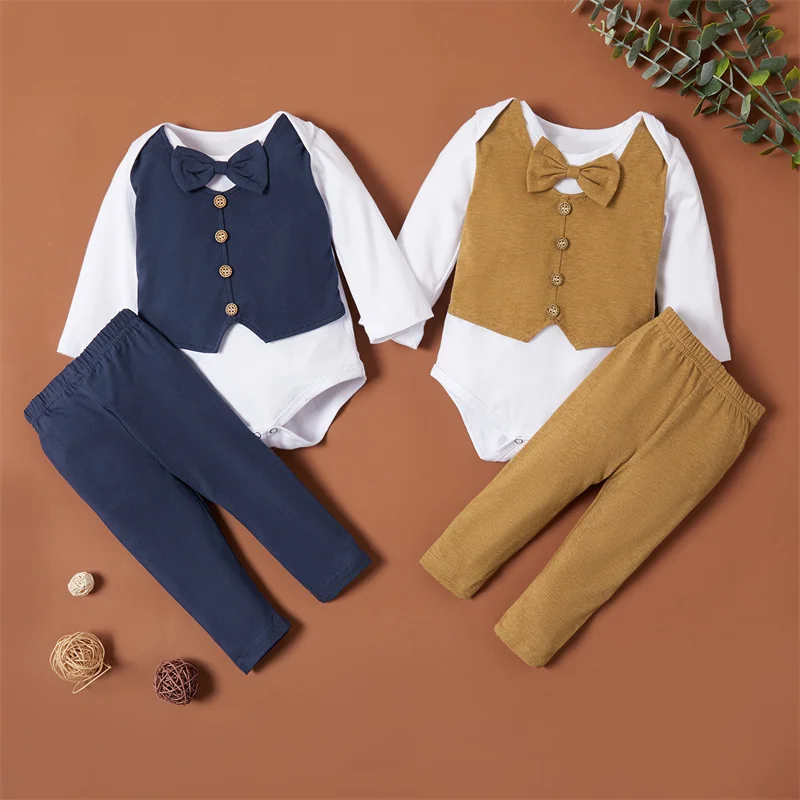 Spring Autumn Toddler Infant Boys Clothing Patchwork Gentleman Bow Bodysuit Long Pants 2 pcs set Newborn Kids Baby Costume Boy
Spring Autumn Toddler Infant Boys Clothing Patchwork Gentleman Bow Bodysuit Long Pants 2 pcs set Newborn Kids Baby Costume Boy