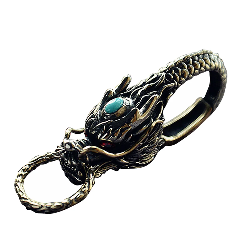 

Dragon Head Keychain Vintage Feng Shui Chinese Dragon Bead Key Ring Good Luck Key Holder