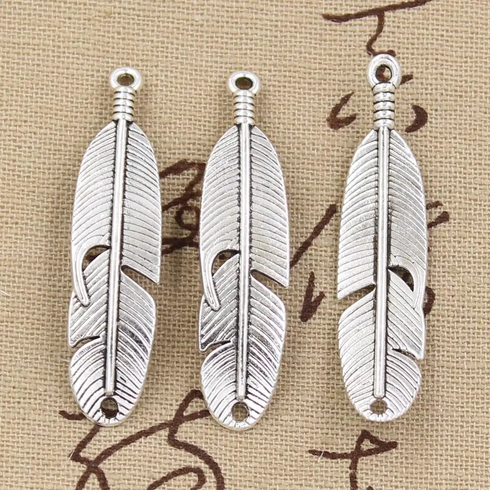 6pcs Charms Curved Feather 45x11mm Antique Silver Color Pendants Making DIY Handmade Tibetan Finding Jewelry
6pcs Charms Curved Feather 45x11mm Antique Silver Color Pendants Making DIY Handmade Tibetan Finding Jewelry