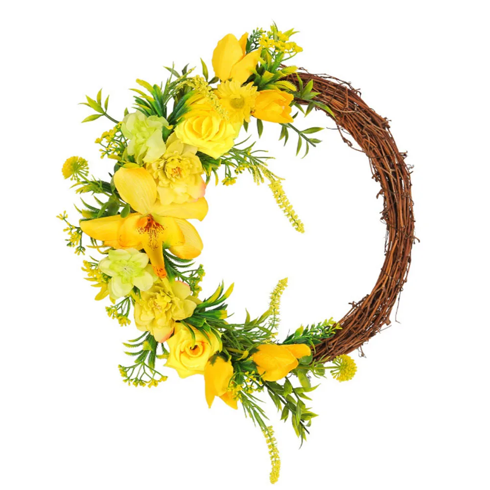 Elegant Spring Rose Wreath Vibrant Yellow Flowers Made with Durable Materials Ideal for Home and Office Decoration
Elegant Spring Rose Wreath Vibrant Yellow Flowers Made with Durable Materials Ideal for Home and Office Decoration