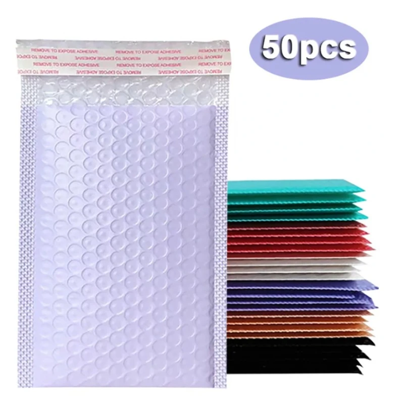 

50 PCS Purple Bubble Mailers Bubble Padded Mailing Envelopes Mailer Poly for Packaging Self Seal Shipping Bag Bubble Padding