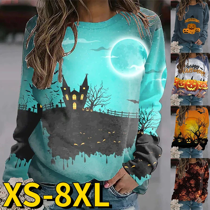 Autumn Pumpkin Printed T-shirt Winter Women Vintage Top Round Collar Elegant Pullover Hallowmas Long Sleeves Sweater Pullover
Autumn Pumpkin Printed T-shirt Winter Women Vintage Top Round Collar Elegant Pullover Hallowmas Long Sleeves Sweater Pullover