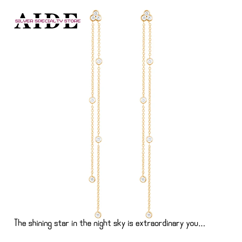 AIDE 925 Sterling Silver Fringe Chain Mini Diamond Stud Earrings For Women Wedding Piercing Star Earring Jewelry Brincos Aretes
AIDE 925 Sterling Silver Fringe Chain Mini Diamond Stud Earrings For Women Wedding Piercing Star Earring Jewelry Brincos Aretes