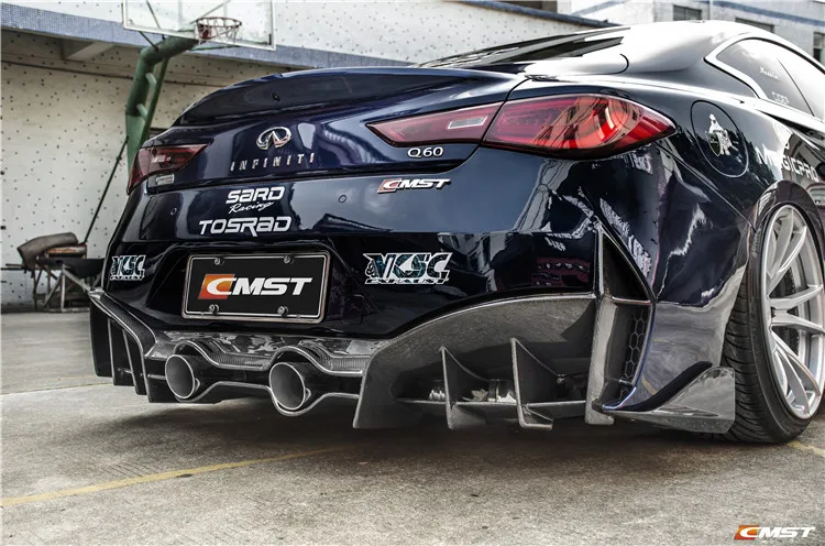 Body Kit for Infiniti Q60 CMST Style Front Bumper Rear Bumper Carbon Fiber Front Lip Rear Diffuser Side Skirts and Trunk Spoiler Body Kit for Infiniti Q60 CMST Style Front Bumper Rear Bumper Carbon Fiber Front Lip Rear Diffuser Side Skirts and Trunk Spoiler