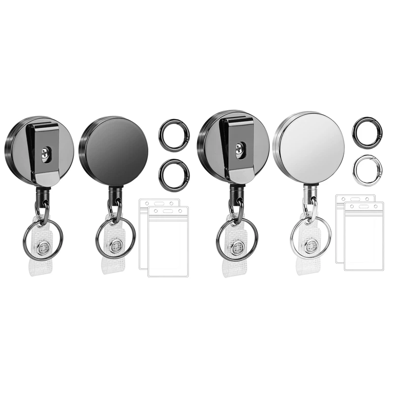Heavy Duty Retractable Badge Reels Metal Retractable Badge Holder, Key Card Holder Retractable 2 Pack
Heavy Duty Retractable Badge Reels Metal Retractable Badge Holder, Key Card Holder Retractable 2 Pack