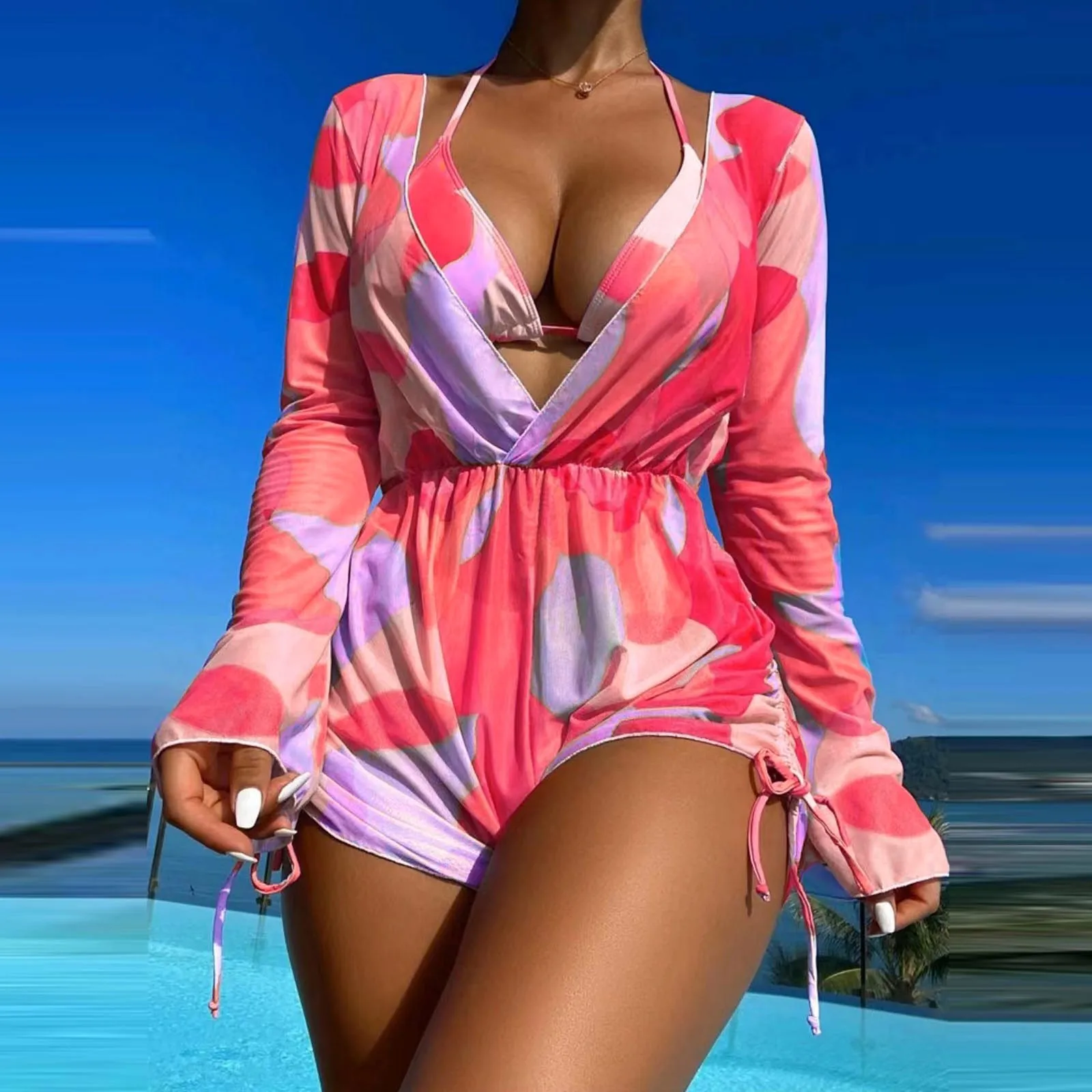 Long Sleeved Mesh Hoodie Beach Fashion Bikini Three Piece Swimsuit Pullover костюм женский Traje De BañO Mujer 2024 Beach
Long Sleeved Mesh Hoodie Beach Fashion Bikini Three Piece Swimsuit Pullover костюм женский Traje De BañO Mujer 2024 Beach