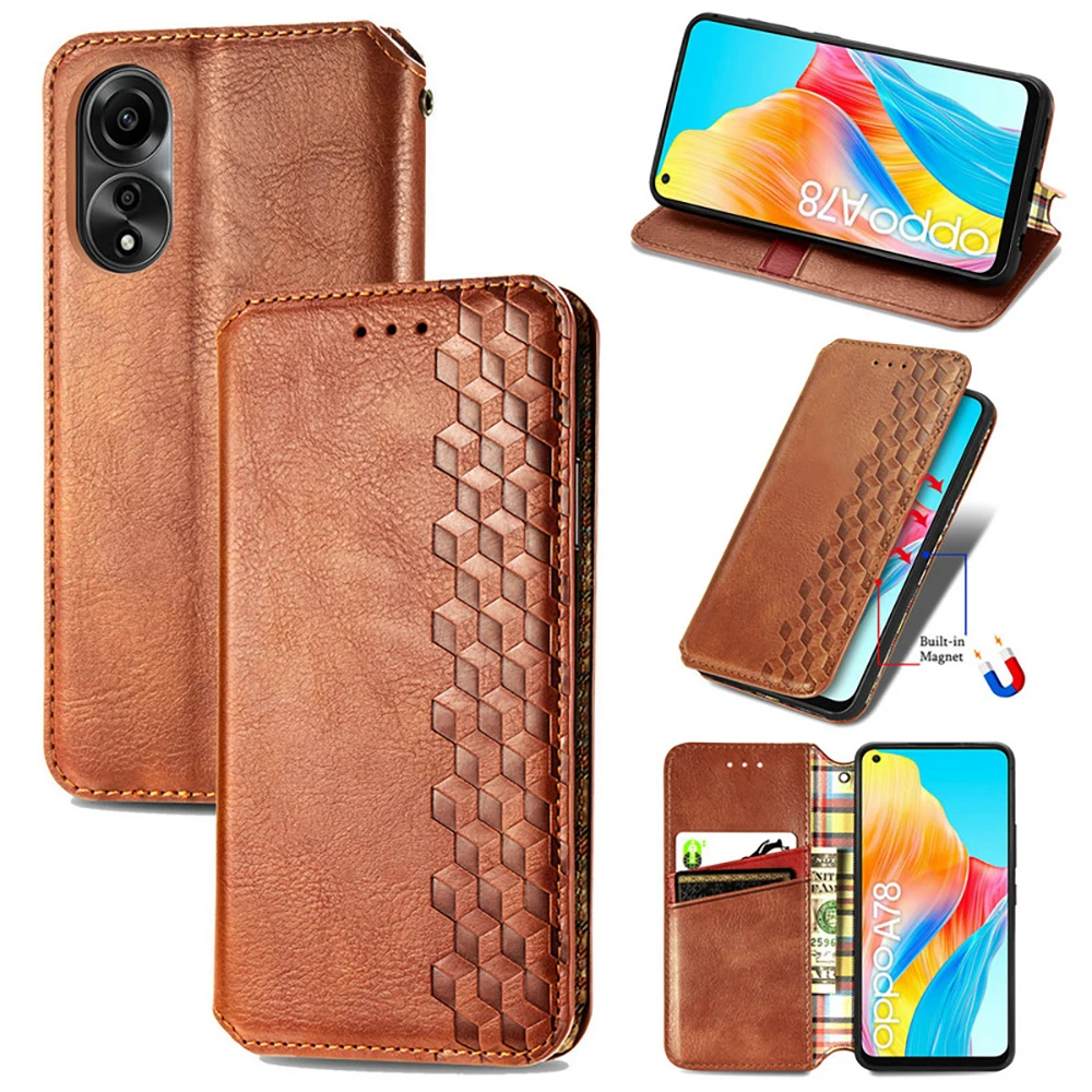 

A98 A79 A78 A58 A18 5G 4G Luxury Case For OPPO A79 Wallet Funda Leather Flip Book Phone Etui For OPPO A98 A78 A58 A38 A18 Cover