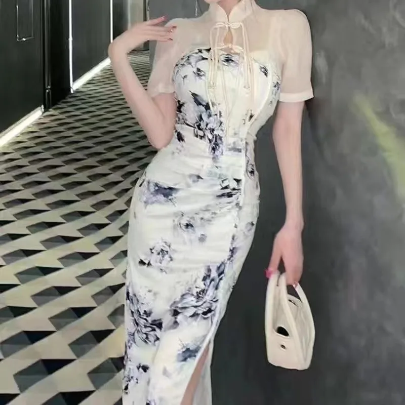 New New Chinese Style Dress Suit Female Summer Sexy Dress and Mesh Cardigan Outfit Beautiful Chic Fashion Dressess Set
New New Chinese Style Dress Suit Female Summer Sexy Dress and Mesh Cardigan Outfit Beautiful Chic Fashion Dressess Set