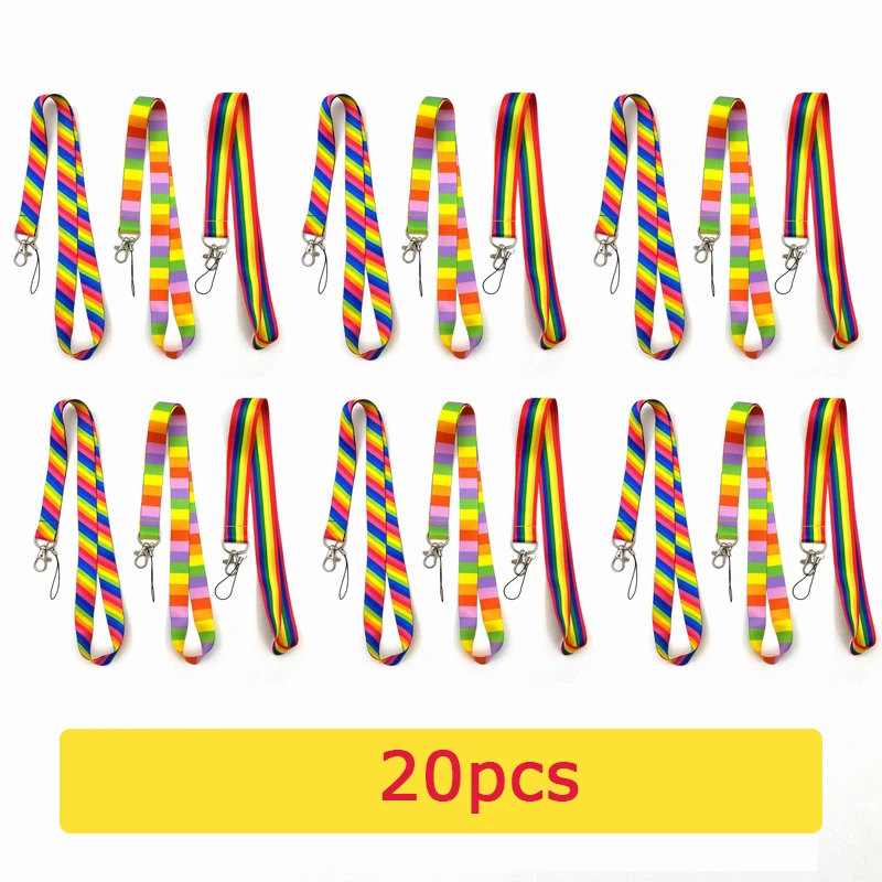 20pcs Gay Pride LGBT Rainbow Heart Webbing Keycord Hanging Lanyard Neck ID Card Accessories Phone Charm Keychain for Unisex Gift 
20pcs Gay Pride LGBT Rainbow Heart Webbing Keycord Hanging Lanyard Neck ID Card Accessories Phone Charm Keychain for Unisex Gift