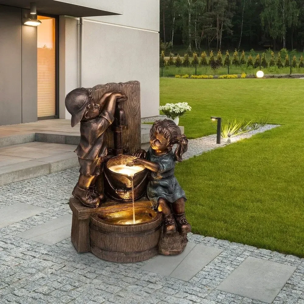 Creative Boy and Girl Drinking Water Statue Outdoor Sculpture Garden Ornaments Resin Crafts Courtyard Decoration Gifts
Creative Boy and Girl Drinking Water Statue Outdoor Sculpture Garden Ornaments Resin Crafts Courtyard Decoration Gifts