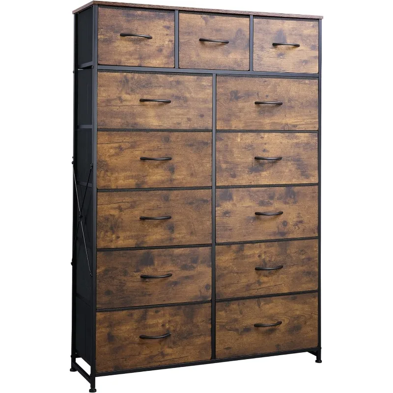 

Tall Dresser for Bedroom with 13 Drawers, Storage Dresser Organizer Unit, Fabric Dresser for Bedroom, Closet, Chest of Drawers