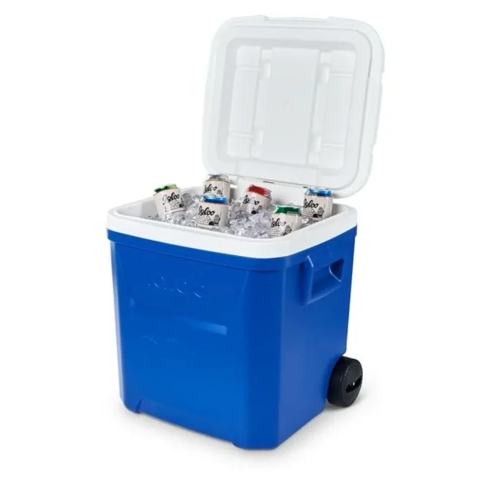 

COOLER 60 QT Ice Chest Cooler with Wheels, Easy Transport,60 Quarts / 56 Liters / 90 Cans COOLER