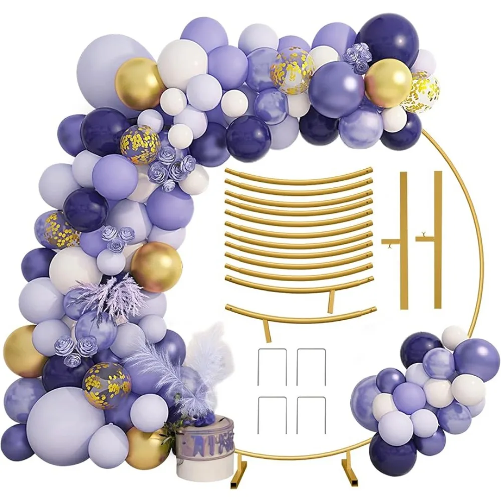 

Balloon Arch Backdrop Stand Round 6.6FT Gold Circle Frame for Wedding Ceremony Birthday Party Weddings Decoration Metal Arch