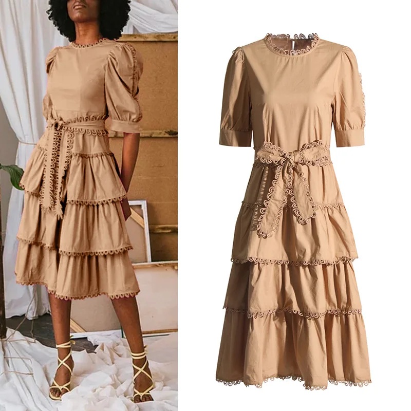 Women's Summer Dress 2023 New Socialite Crewneck Lace Stitching Lace-Up Cake Collection Waist Solid Color Dress Free Shipping
Women's Summer Dress 2023 New Socialite Crewneck Lace Stitching Lace-Up Cake Collection Waist Solid Color Dress Free Shipping