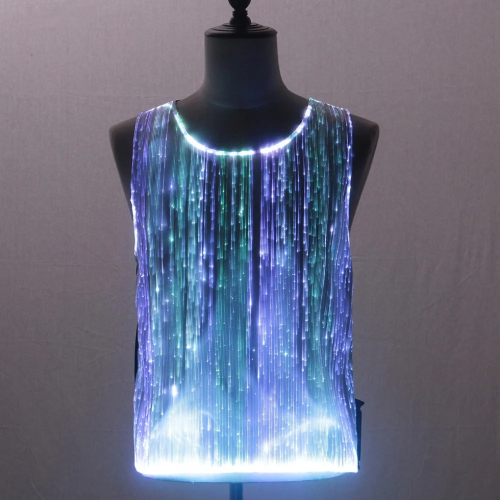 2024 Summer Men Colorful LED Luminous Night Club T Shirts Y2K High Street Sleeveless Vest Optical Fiber Fabric Patchwork Tops
2024 Summer Men Colorful LED Luminous Night Club T Shirts Y2K High Street Sleeveless Vest Optical Fiber Fabric Patchwork Tops