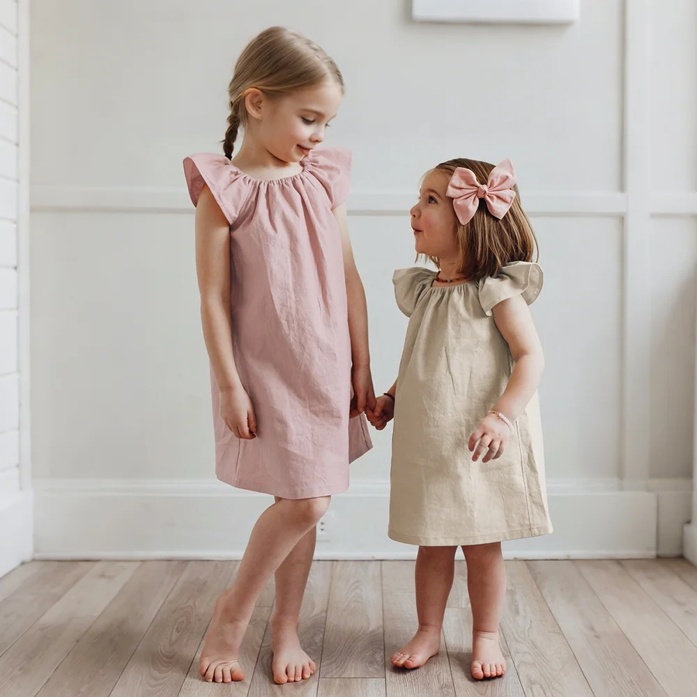 Summer 100% Cotton Kids Girls Dresses Toddler Smock Dress Classy A-line Sleeveless Skirt Daily or Party Princess Wear Clothes 5 S88d1753d6bab4f75987a49be1ab85755Q