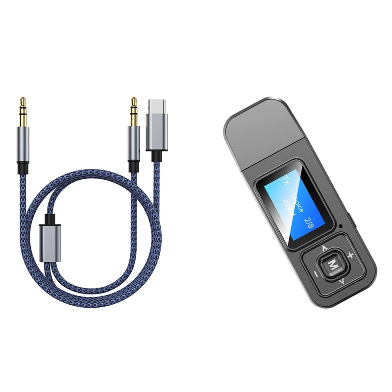 Аудиокабель 3,5 мм с разъемом Aux типа C для Xiaomi с Bluetooth 5,0, аудиопередатчик, приемник, музыкальный адаптер с ЖК-дисплеем 
Аудиокабель 3,5 мм с разъемом Aux типа C для Xiaomi с Bluetooth 5,0, аудиопередатчик, приемник, музыкальный адаптер с ЖК-дисплеем