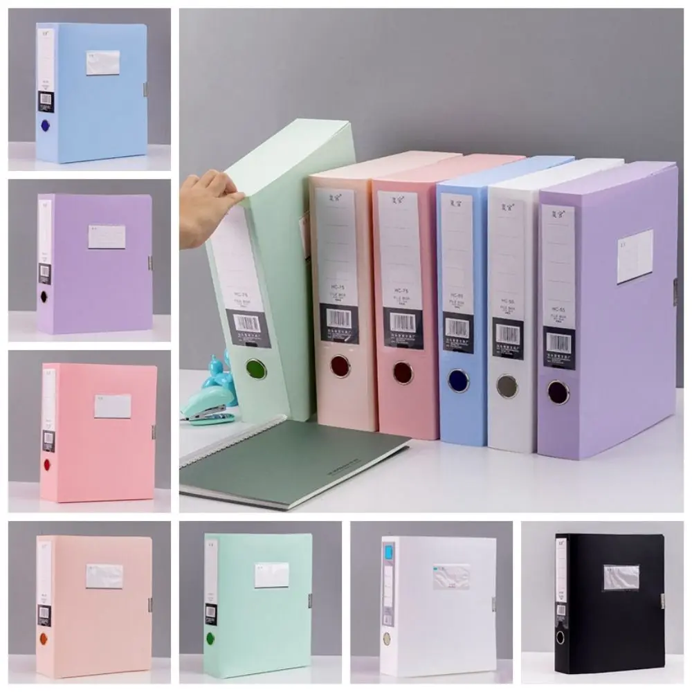 

Morandi Color A4 File Organizer Box Thickened Dustproof Desktop Storage Box Multifunctional PP Plastic Document Case Projects