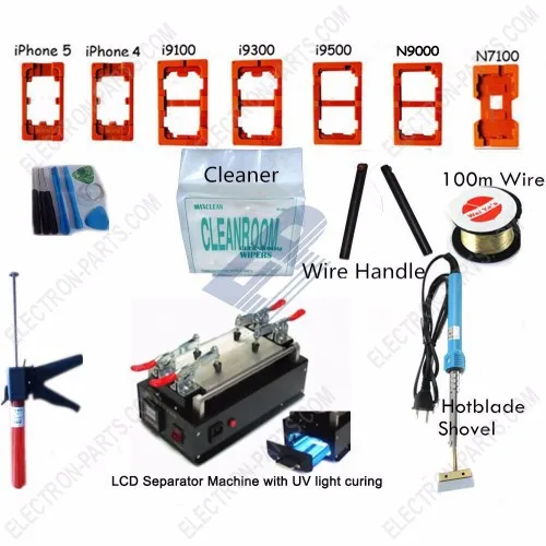 LCD Display Touch Screen Glass Separator Repair Machine Tool Kit with 100m Cutting wire 7 Molds Etc
LCD Display Touch Screen Glass Separator Repair Machine Tool Kit with 100m Cutting wire 7 Molds Etc
