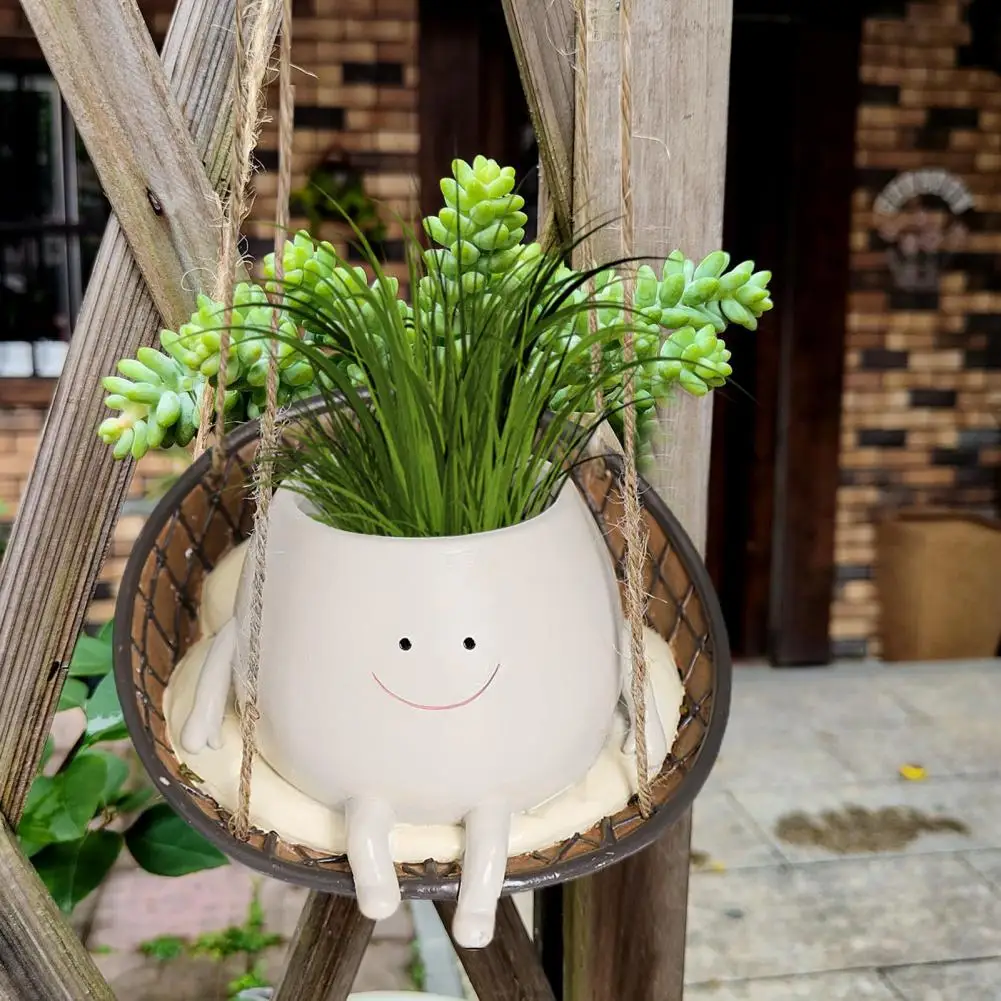 Decorative Hanging Pot Durable Resin Hanging Flowerpot Swing Chair Planter Pot for Home Garden Indoor Outdoor Plant Decorations
Decorative Hanging Pot Durable Resin Hanging Flowerpot Swing Chair Planter Pot for Home Garden Indoor Outdoor Plant Decorations