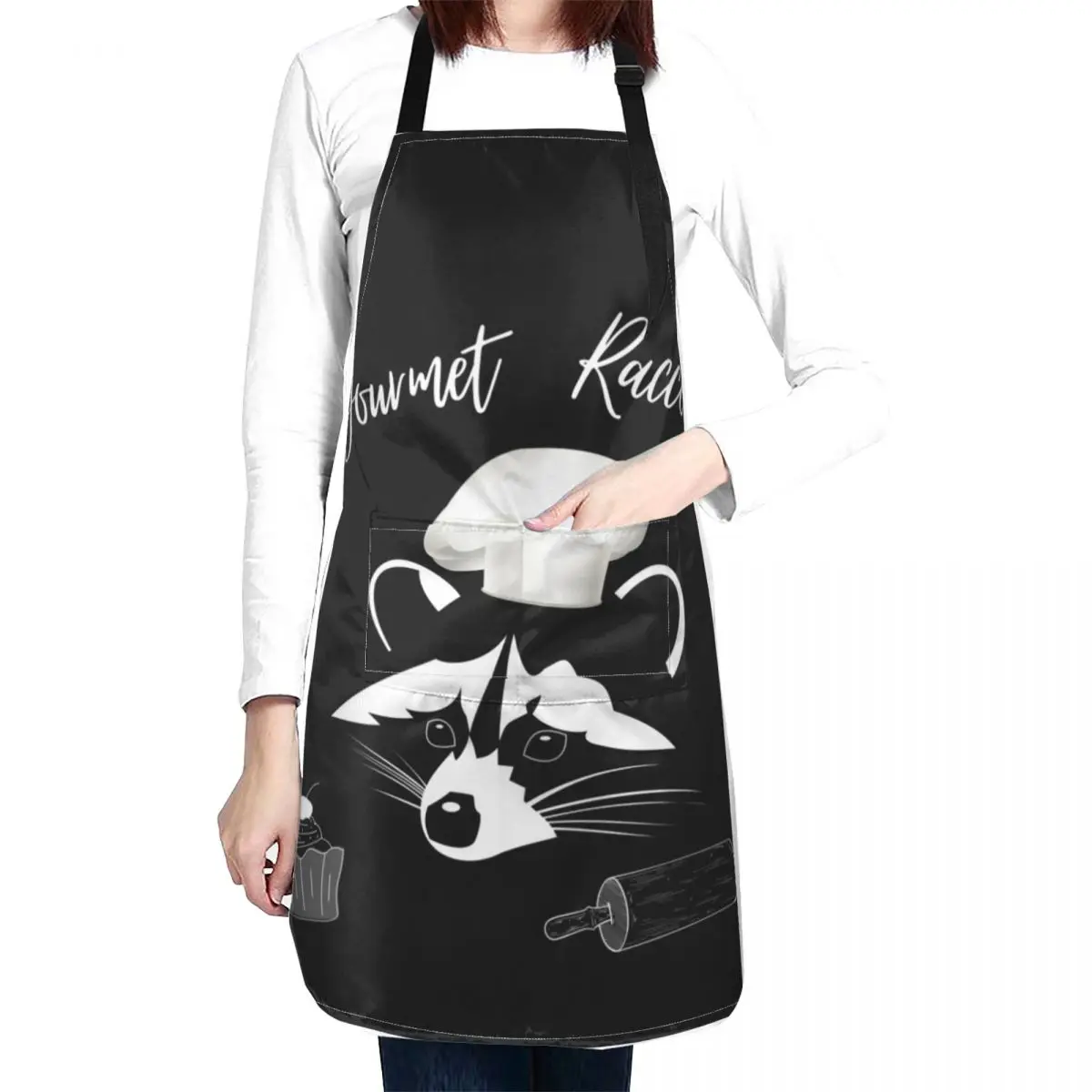 

Gourmet Racoon Apron men's barbecue apron Kitchen Household Items Useful Things For Kitchen Woman Kitchen Aprons