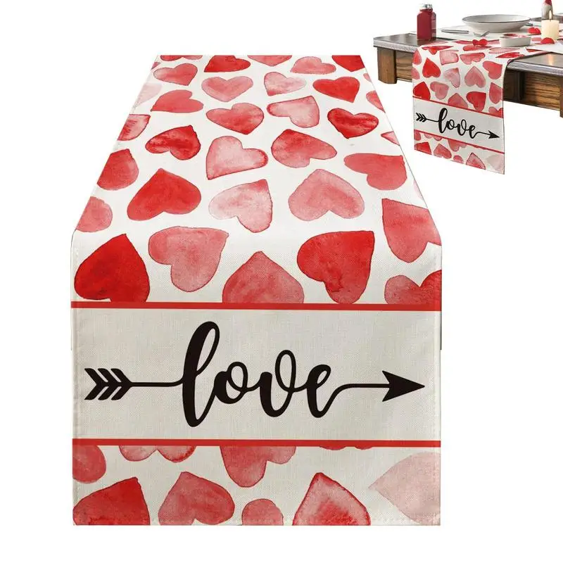 Настольная дорожка на День Св. Валентина, милые сердца, украшения на День Св. Валентина, для дома и улицы, винтажная тематика любви и праздников 
Настольная дорожка на День Св. Валентина, милые сердца, украшения на День Св. Валентина, для дома и улицы, винтажная тематика любви и праздников