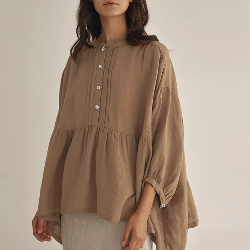 Boho Loose Blusas Button Up Linen Cotton Blouses Casual O-neck Lantern Sleeve Blouse Shirt for Women Spring Summer 2023
Boho Loose Blusas Button Up Linen Cotton Blouses Casual O-neck Lantern Sleeve Blouse Shirt for Women Spring Summer 2023