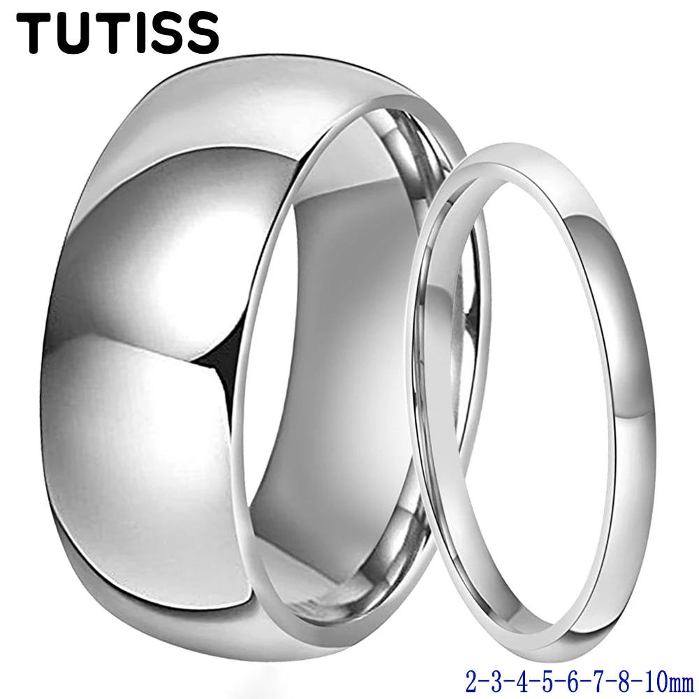 

TUTISS 2/3/4/5/6/7/8/10mm High Polished Shiny Forever Tungsten Carbide Ring Men Women Classic Wedding Band Comfort Fit