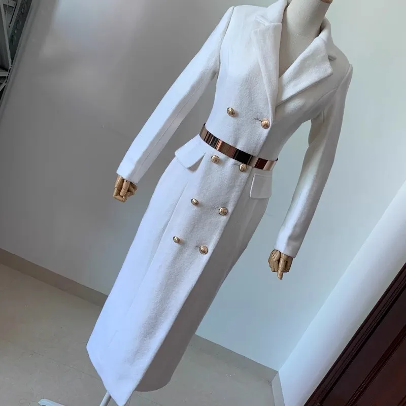 X-long Winter Wool Blends Double Breasted Overcoat Women Fashion Woolen Coat 
X-long Winter Wool Blends Double Breasted Overcoat Women Fashion Woolen Coat