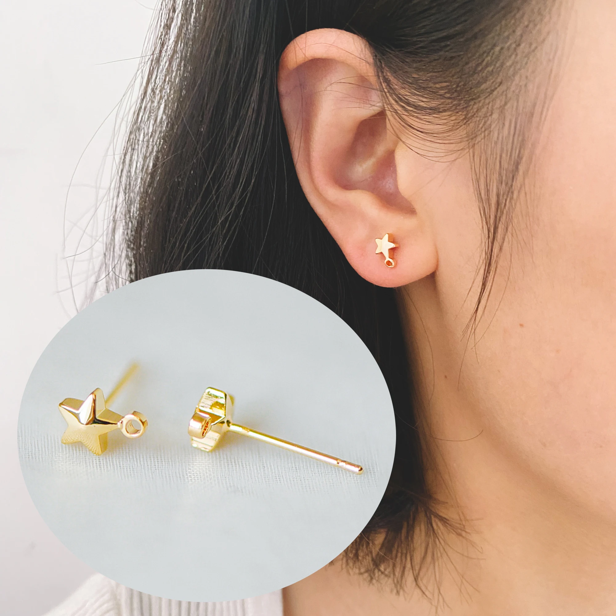 10pcs/Lot Gold Plated Brass Star Ear Stud Posts, Earring Components Wholesale, Tarnish Resistant (GB-311)
10pcs/Lot Gold Plated Brass Star Ear Stud Posts, Earring Components Wholesale, Tarnish Resistant (GB-311)