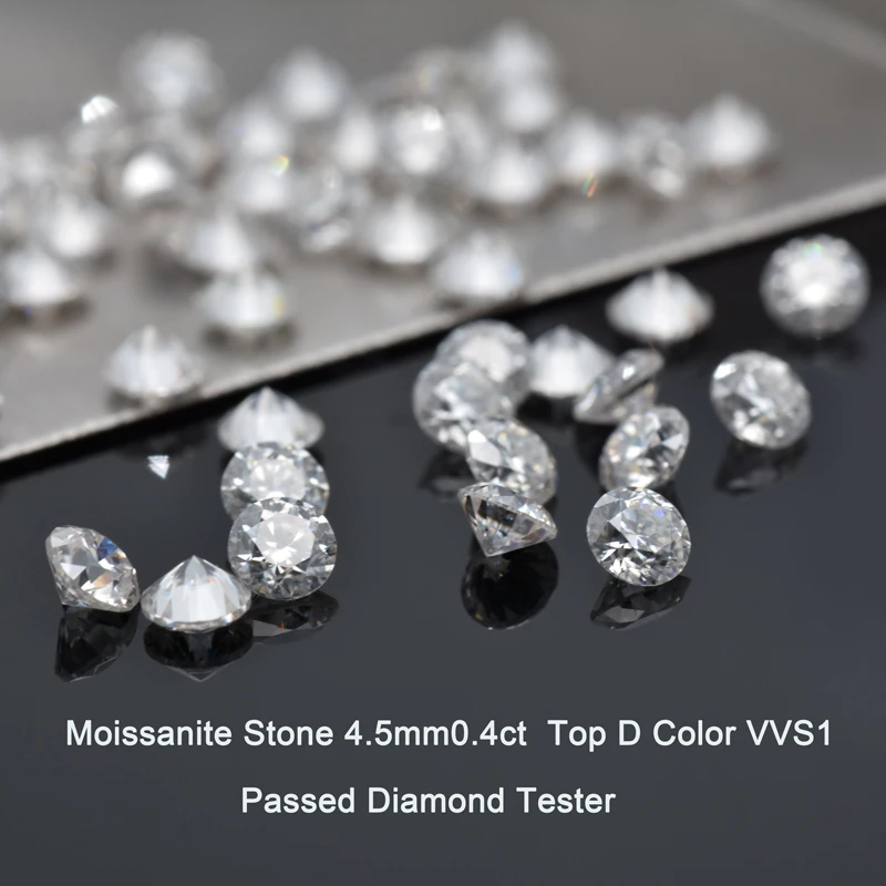 Moissanite Stone Round Cut Wholesale Prices 4.5mm0.4ct Top D Color VVS1 Charms Gemstone Advanced Jewelry Making Materials
Moissanite Stone Round Cut Wholesale Prices 4.5mm0.4ct Top D Color VVS1 Charms Gemstone Advanced Jewelry Making Materials