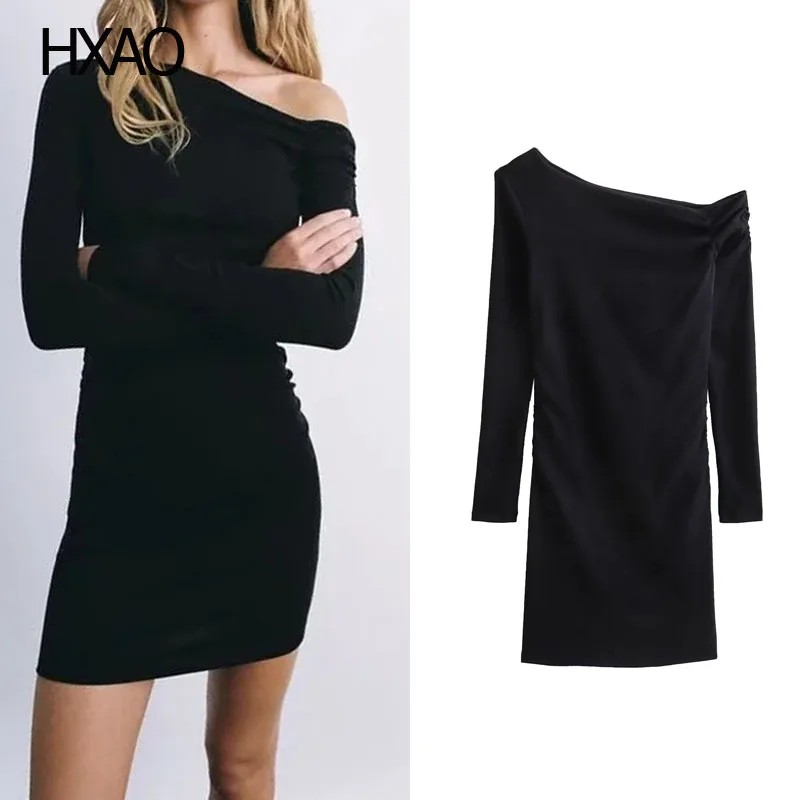 HXAO Off Shoulder Dresses For Women Fashion Asymmetric Knit Long Sleeve Dresses Female Demi-Season Chic Knitted Midi Skirts
HXAO Off Shoulder Dresses For Women Fashion Asymmetric Knit Long Sleeve Dresses Female Demi-Season Chic Knitted Midi Skirts