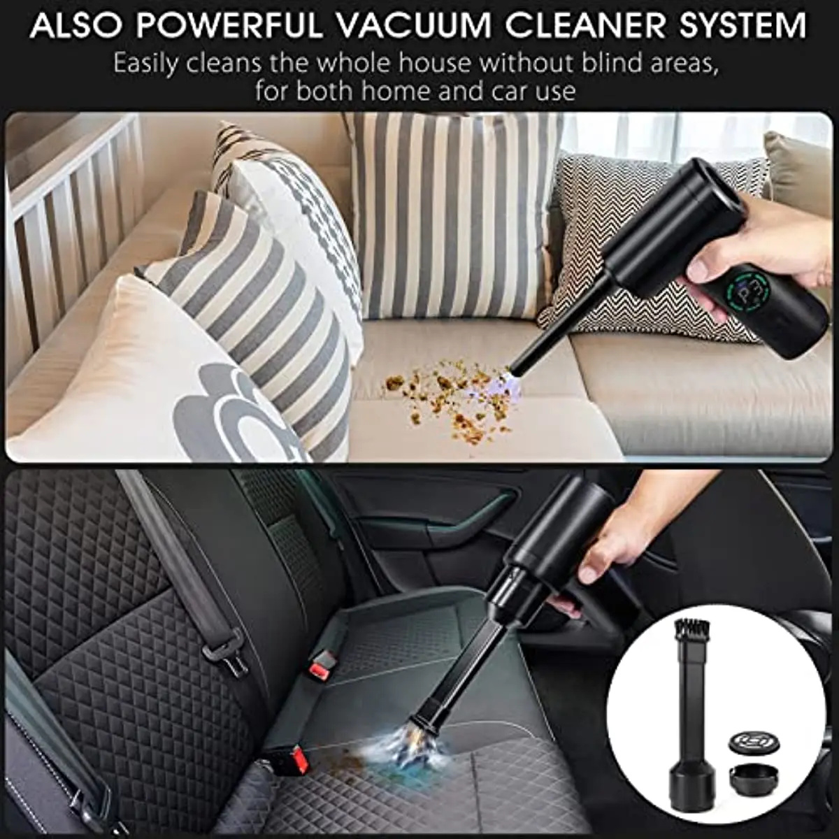 Portable compressed air dust collector Two in one blower and vacuum cleaner Keyboard computer car cordless dust collector
Portable compressed air dust collector Two in one blower and vacuum cleaner Keyboard computer car cordless dust collector