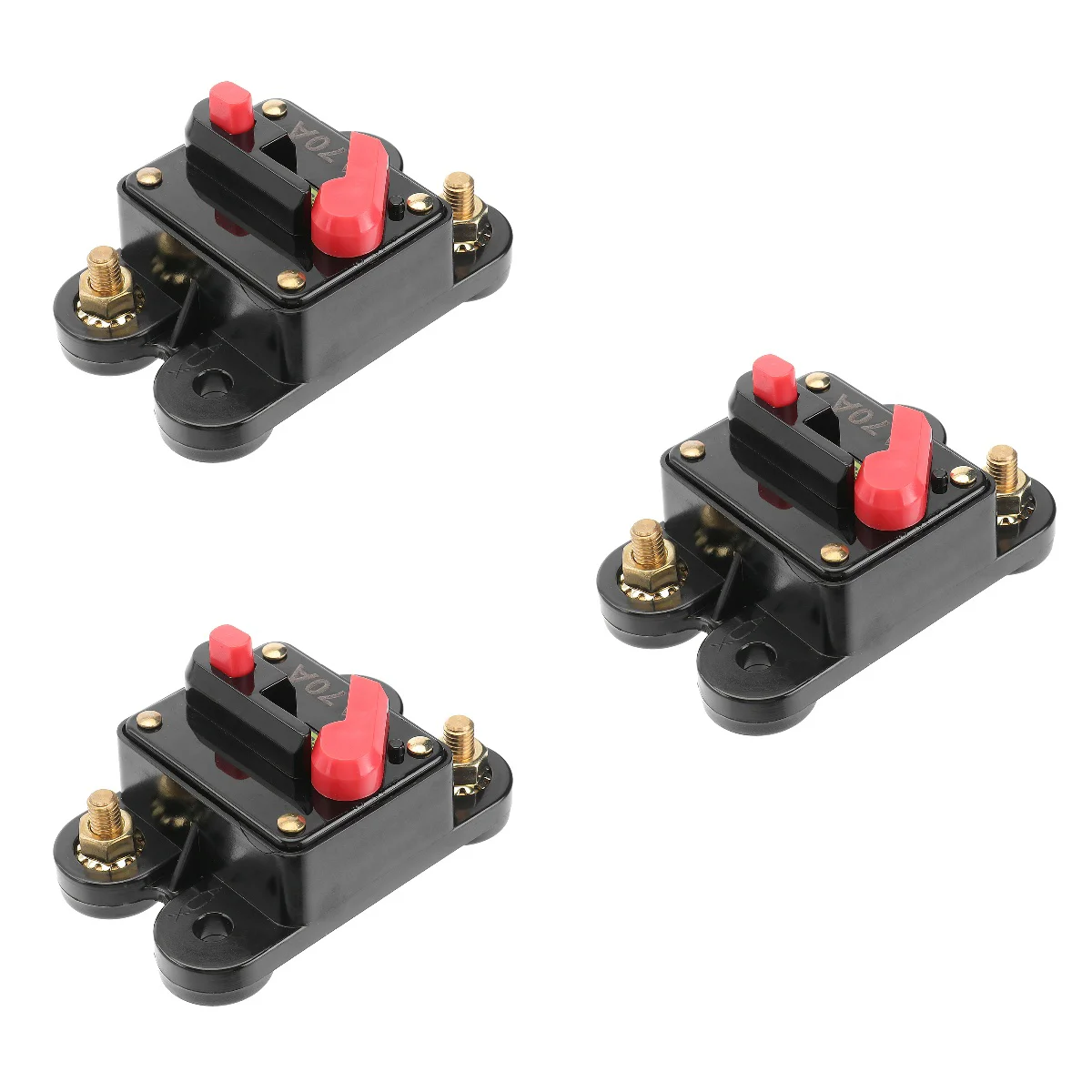 3pcs 70 Amp Circuit Breaker Trolling Motor Auto Car Marine Boat Bike Stereo Audio Terminal Inline Fuse Inverter with Manual
3pcs 70 Amp Circuit Breaker Trolling Motor Auto Car Marine Boat Bike Stereo Audio Terminal Inline Fuse Inverter with Manual