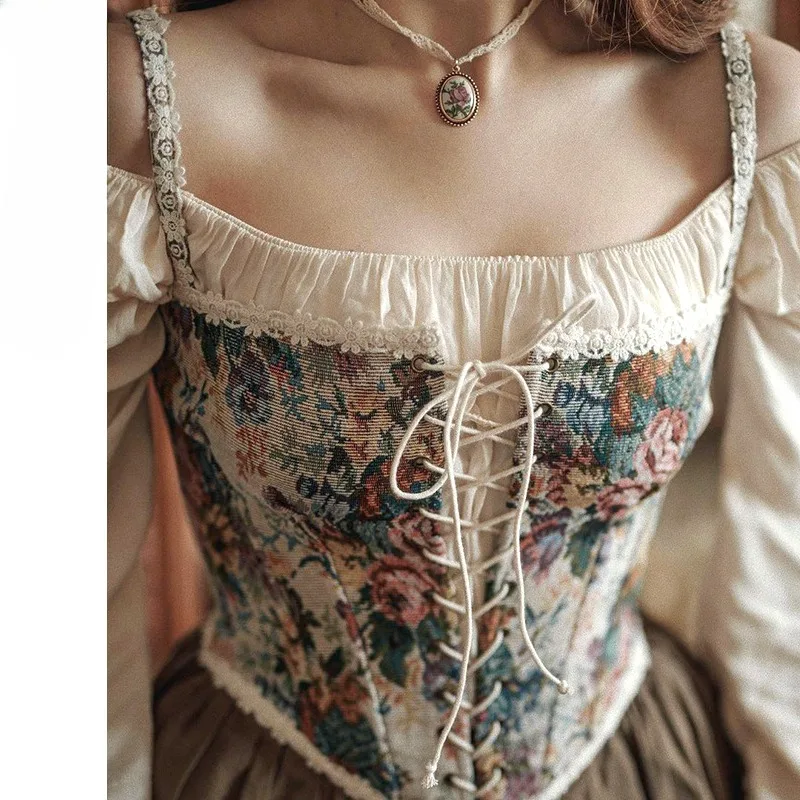 French Vintage Corset Tops Floral Corset Bustier Crop Top Tank Lace Up Camisole For Women Going Out Outfit
French Vintage Corset Tops Floral Corset Bustier Crop Top Tank Lace Up Camisole For Women Going Out Outfit