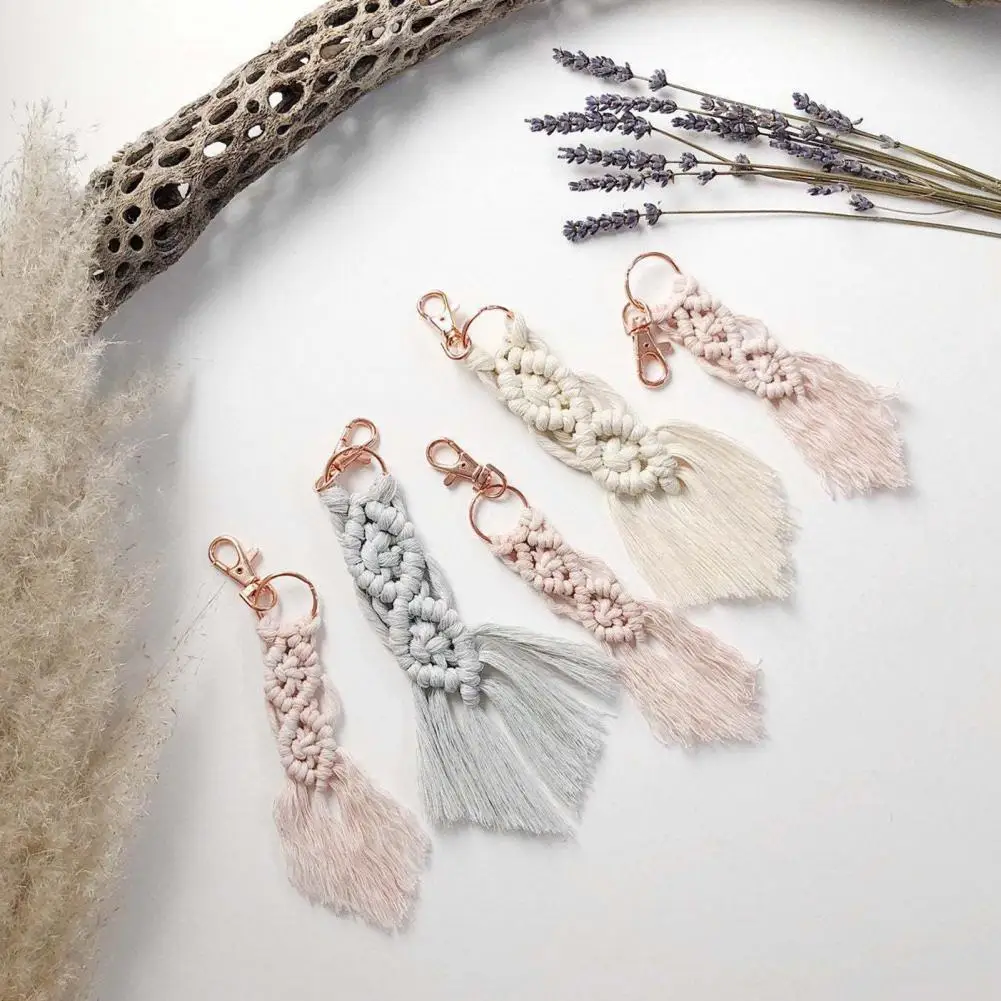 Vintage Macrame Tassel Keychain - Handwoven Boho Charm 5 S88e7566be57541e6b7d86df756adf2a70