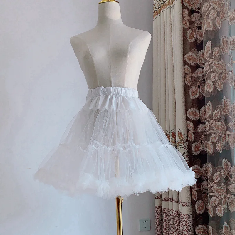 

Lolita Boneless Skirt Fluffy lolita Petticoat Cosplay Soft Yarn Petticoat Skirt Daily Lining