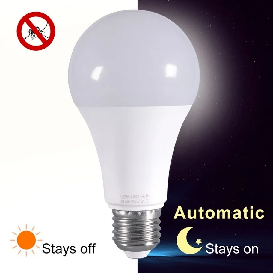

LED Sensor Bulb E27 5W 7W 9W 12W Dusk to Dawn Smart Lamp Bulb AC85V-265V Day Night Light Auto On/Off For Stair Hallway Pathway