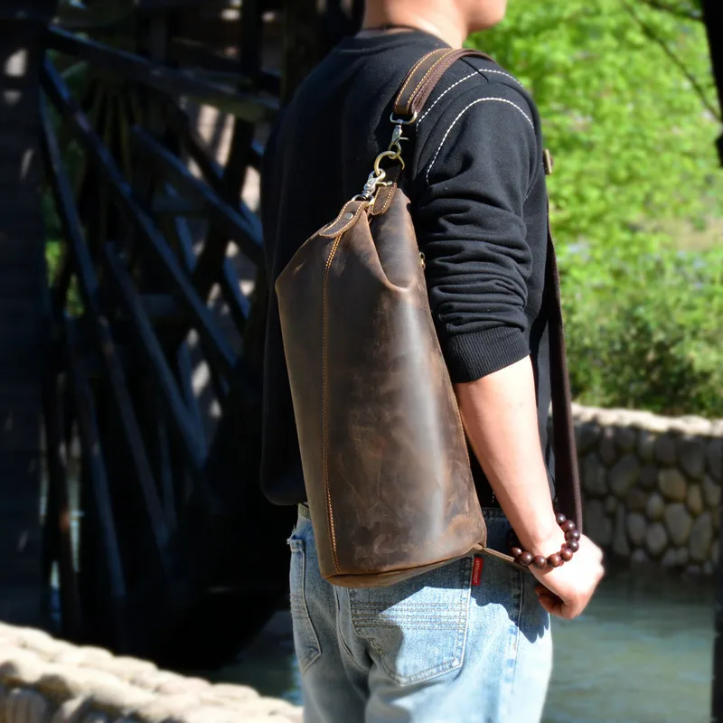 Vintage cylinder design natural genuine leather men's chest bag fashion casual crazy horse cowhide shoulder crossbody bags
Vintage cylinder design natural genuine leather men's chest bag fashion casual crazy horse cowhide shoulder crossbody bags