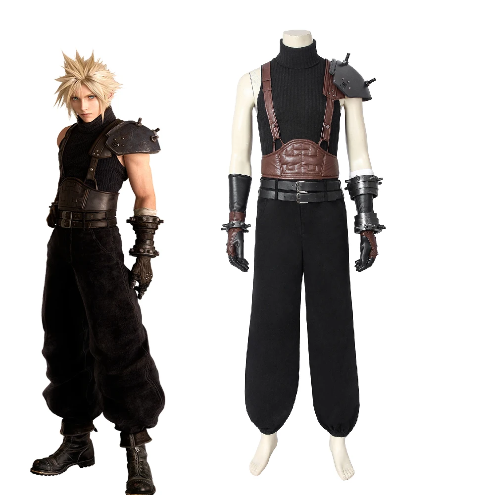 FF7 Cloud Strife Cosplay Final Fantasy VII Costume Adult Men Black Uniform Full Set Halloween Carnival Party Battle Suit
FF7 Cloud Strife Cosplay Final Fantasy VII Costume Adult Men Black Uniform Full Set Halloween Carnival Party Battle Suit
