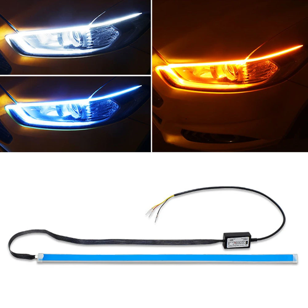 1pcs DRL Car Daytime Running Light 12v LED Flexible Strip Auto Headlights White Turn Signal Yellow Brake Flow Lights Waterproof
1pcs DRL Car Daytime Running Light 12v LED Flexible Strip Auto Headlights White Turn Signal Yellow Brake Flow Lights Waterproof