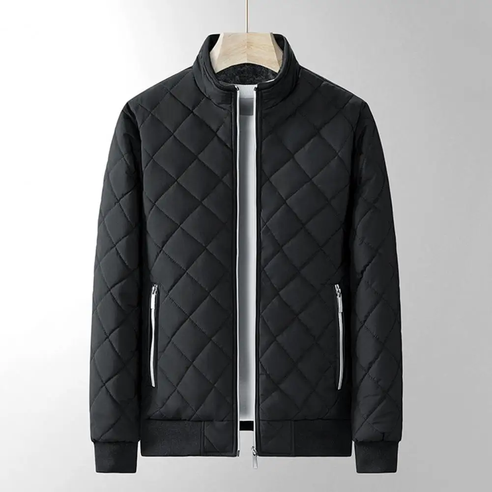Men Zipper Pockets Jacket Stylish Men's Rhombus Embossed Jacket Warm Fleece Lining Slim Fit Coat for Autumn Winter Fashion Men
Men Zipper Pockets Jacket Stylish Men's Rhombus Embossed Jacket Warm Fleece Lining Slim Fit Coat for Autumn Winter Fashion Men